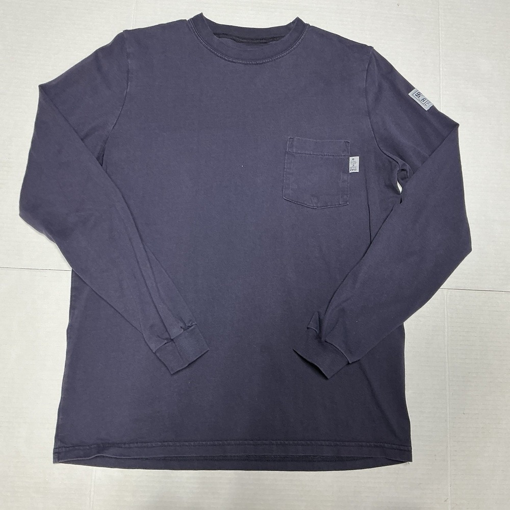 Tyndale FR Shirt Mens Medium Navy Blue Flame Resistant Arc Rated Long Sleeve USA